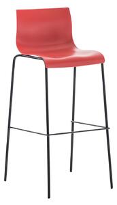 Barová stolička Hoover ~ plast, kovové nohy čierne - Červená