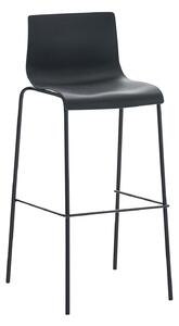 Barová stolička Hoover ~ plast, kovové nohy čierne Farba Čierna