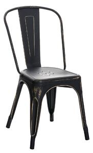 Kovová stolička Ben - Čierno-zlatá antik