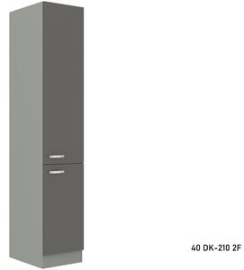 Kuchynská skrinka vysoká GREY 40 DK-210 2F, 40x210x57, sivá/sivá lesk