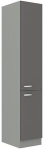 Kuchynská skrinka vysoká GRISS 60 DK-210 2F, 60x210x57, sivá/sivá lesk