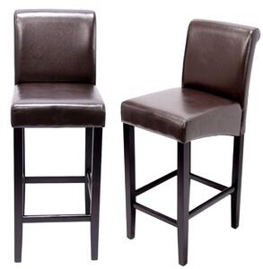 Barová stolička Lance (SET 2 ks) ~ drevené nohy tmavé Farba Hnedá
