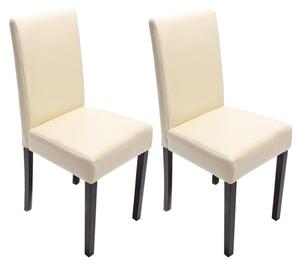 Jedálenská stolička Litta (SET 2 ks), tmavé nohy - Krémová