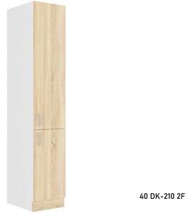 Kuchyňská skříňka vysoká SARA 40 DK-210 2F, 40x210x57, bílá/sonoma