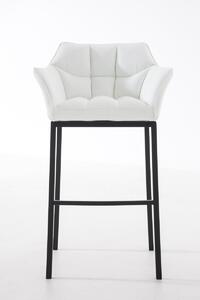 Barová stolička Damas B4 ~ koženka, čierny rám Farba Biela