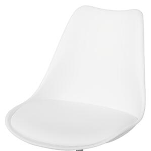 Kancelárska stolička z bielej umelej kože, výškovo nastaviteľná, kancelárska počítačová