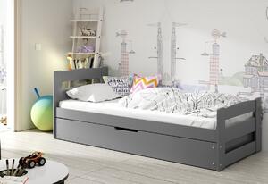 Detská posteľ ARDENT P1, grafitová, 90x200 cm + matrac + rošt ZADARMO