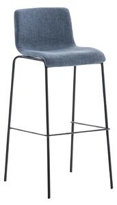 Barová stolička Hoover ~ látka, kovové nohy čierne - Modrá