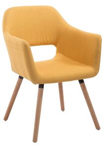 Jedálenská stolička Auckland látka, drevené nohy natura Farba Žltá