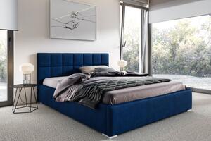 Čalúnená posteľ Selena 160x200cm, modrá MattVelvet