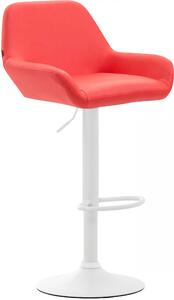 Barová stolička Braga ~ koženka, biela podnož Farba Červená