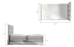 Čalúnená posteľ boxspring SABELLA, 90x200, omega 91/soft 11, ľavá