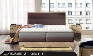Luxusná box spring posteľ Toronto 160x200 + LED, grafitová Monolith