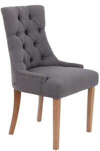 Jedálenská stolička Aberdeen ~ látka, drevené nohy antik svetlé - Tmavo sivá