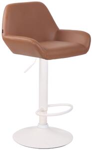 Barová stolička Braga ~ koženka, biela podnož Farba Svetlo hnedá