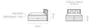 Luxusná box spring posteľ Garone 180x200, čierna Monolith