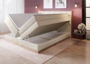 Luxusná box spring posteľ Garone 180x200, krémová Monolith