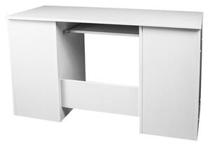 Písací stôl JANA, 124x74x50, biela/čierna lesk