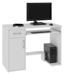 Písací stôl LAY, 90x74x50, biela/čierna lesk