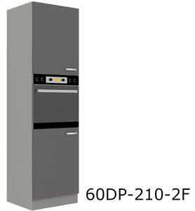 Kuchynská skrinka vstavaná vysoká GRISS 60 DP-210 2F, 60x210x57, šedá/sivá lesk