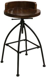 Industriálna barová stolička Surat ~ kov / drevo