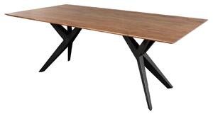 SWISS EDGE Jedálenský stôl Akácia 180x90x76, prírodný, lakovaný Nohy antracitový lesk