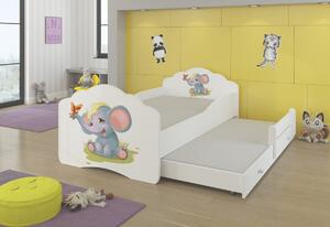 Detská posteľ FROSO II, 80x160, vzor c4, slon