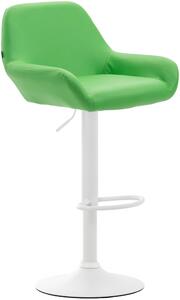 Barová stolička Braga ~ koženka, biela podnož Farba Zelená