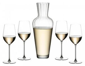 RIEDEL Sada 5 ks – Karafa Mosel a poháre na biele víno Riesling