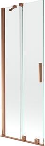 Mexen Velar, 2-krídlová posuvná vaňová zástena 70 x 150 cm, 8mm číre sklo, ružové zlato, 896-070-000-01-60