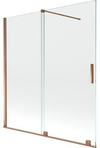 Mexen Velar, 2-krídlová posuvná vaňová zástena 150 x 150 cm, 8mm číre sklo, ružové zlato, 896-150-000-01-60