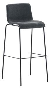 Barová stolička Hoover ~ látka, kovové nohy čierne - Tmavo sivá