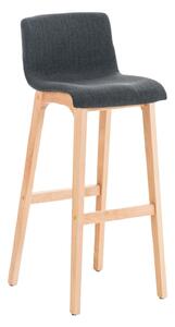 Barová stolička Hoover ~ látka, drevené nohy natur Farba Tmavo sivá