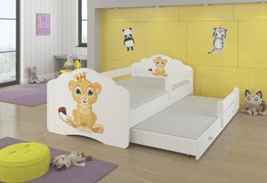 Detská posteľ FROSO II so zábranou, 160x80, vzor f4, lev