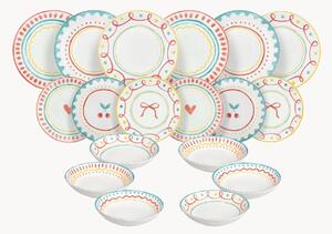 Porcelánová súprava riadu Madison Cherry Pop, 6 osôb, 18 ks