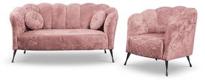 Dizajnová sedačka Adina 2+1, ružová Eureka