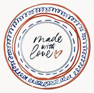 Porcelánové taniere na pizzu Made With Love, 6 ks
