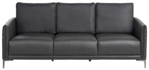 3-miestna pohovka čierne látkové čalúnenie s kovovými nohami minimalistický mid-century modern štýl obývacia izba