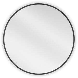 Mexen Loft, okrúhle kúpeľňové zrkadlo 60 cm, farba rámu čierna matná, 9850-060-060-000-70