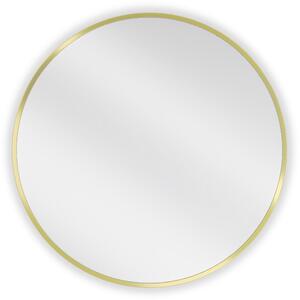 Mexen Loft, okrúhle kúpeľňové zrkadlo 65 cm, farba rámu zlatá matná, 9850-065-065-000-50