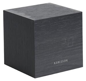 KARLSSON Budík Mini Cube – čierny 8 × 8 × 8 cm