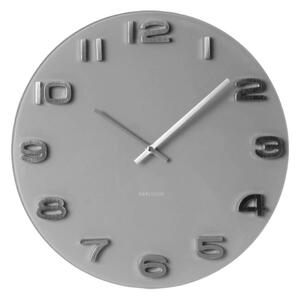KARLSSON Nástenné hodiny Vintage kulaté – šedé ∅ 35 cm
