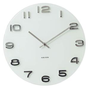 KARLSSON Nástenné hodiny Vintage kulaté – biele ∅ 35 cm