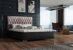 Čalúnená posteľ SIENA + rošt, Siena02 s kryštálom/Dolaro08, 160x200