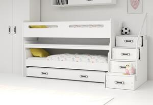Detská poschodová posteľ MAX 1, 200x80, biela