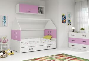 Detská posteľ MIDO P1 COLOR + matrac + rošt ZADARMO, 80x160, grafit, ružová