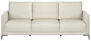 3-miestna pohovka svetlobéžové látkové čalúnenie s kovovými nohami minimalistický mid-century modern štýl obývacia izba