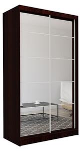 Skriňa s posuvnými dverami a zrkadlom FLORES, wenge, 150x216x61