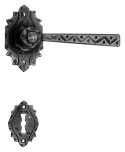 GALBUSERA Kovaná kľučka na dvere model 17, rozetové kovanie, BB/PZ/WC