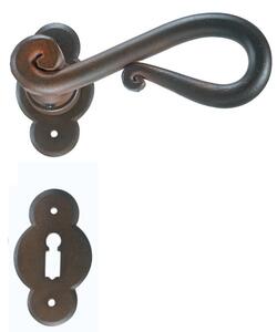 GALBUSERA Kovaná kľučka na dvere model 2201, rozetové kovanie, BB/PZ/WC